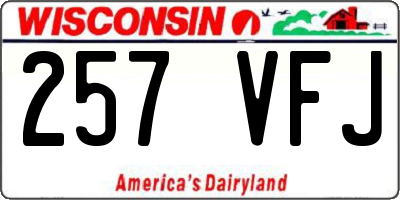 WI license plate 257VFJ