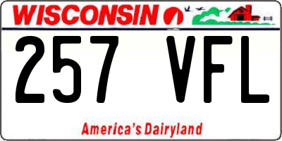 WI license plate 257VFL