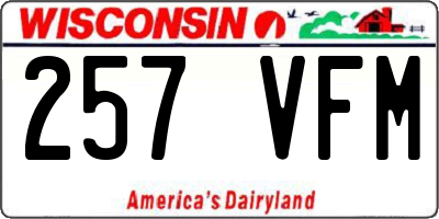 WI license plate 257VFM