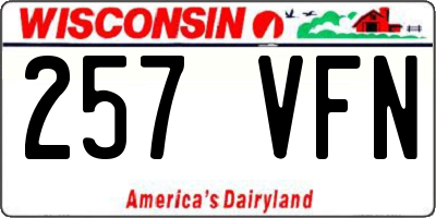 WI license plate 257VFN