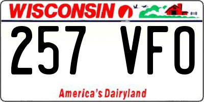 WI license plate 257VFO