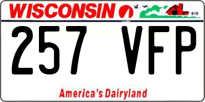 WI license plate 257VFP