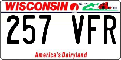 WI license plate 257VFR