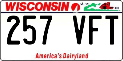 WI license plate 257VFT
