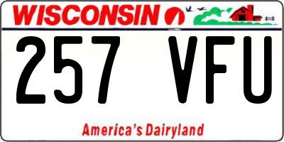 WI license plate 257VFU