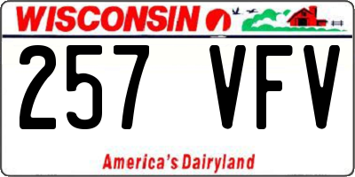 WI license plate 257VFV