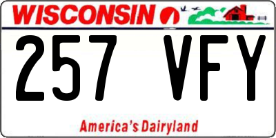 WI license plate 257VFY