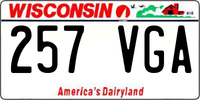 WI license plate 257VGA