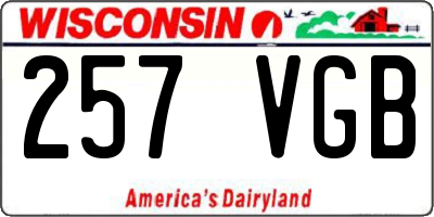 WI license plate 257VGB