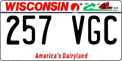 WI license plate 257VGC