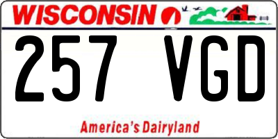 WI license plate 257VGD