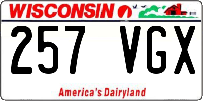 WI license plate 257VGX