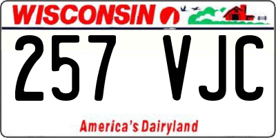WI license plate 257VJC