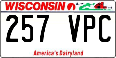 WI license plate 257VPC