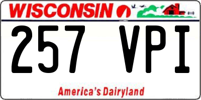 WI license plate 257VPI