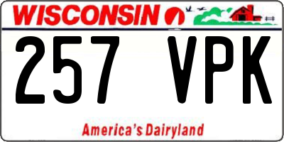 WI license plate 257VPK