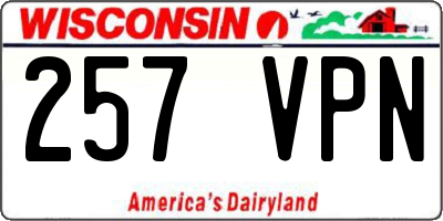 WI license plate 257VPN