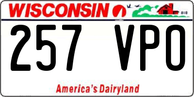 WI license plate 257VPO