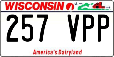 WI license plate 257VPP