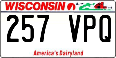 WI license plate 257VPQ