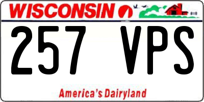 WI license plate 257VPS
