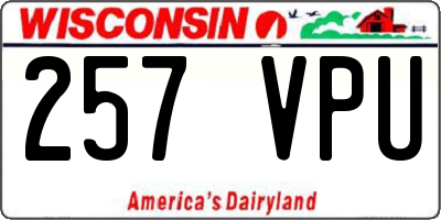 WI license plate 257VPU
