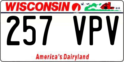 WI license plate 257VPV