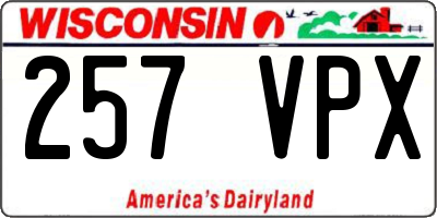 WI license plate 257VPX