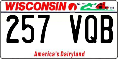 WI license plate 257VQB