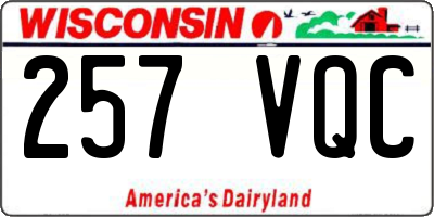 WI license plate 257VQC