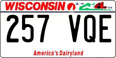 WI license plate 257VQE