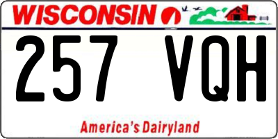 WI license plate 257VQH