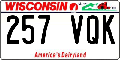 WI license plate 257VQK