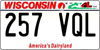 WI license plate 257VQL