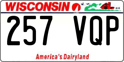 WI license plate 257VQP