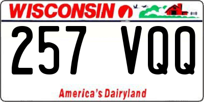 WI license plate 257VQQ