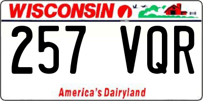 WI license plate 257VQR
