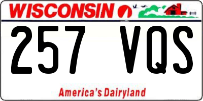 WI license plate 257VQS