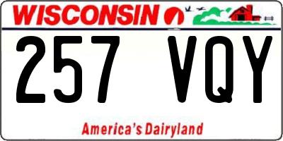 WI license plate 257VQY