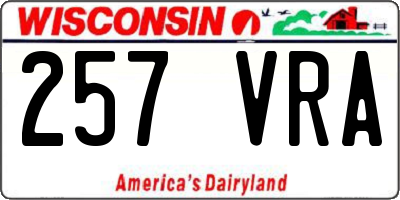 WI license plate 257VRA