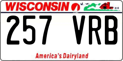 WI license plate 257VRB