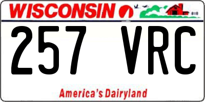 WI license plate 257VRC