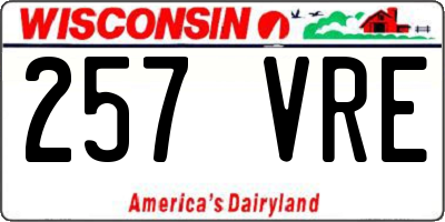WI license plate 257VRE