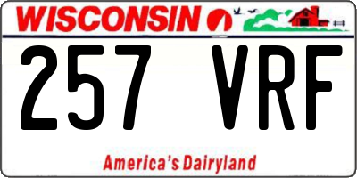 WI license plate 257VRF