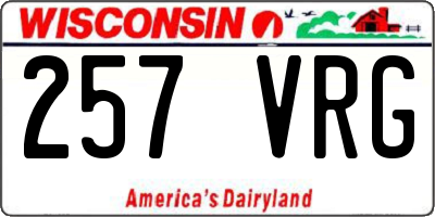 WI license plate 257VRG