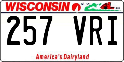 WI license plate 257VRI