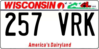 WI license plate 257VRK