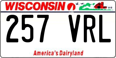 WI license plate 257VRL