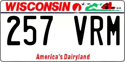 WI license plate 257VRM