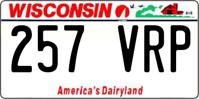 WI license plate 257VRP